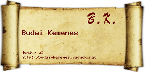 Budai Kemenes névjegykártya